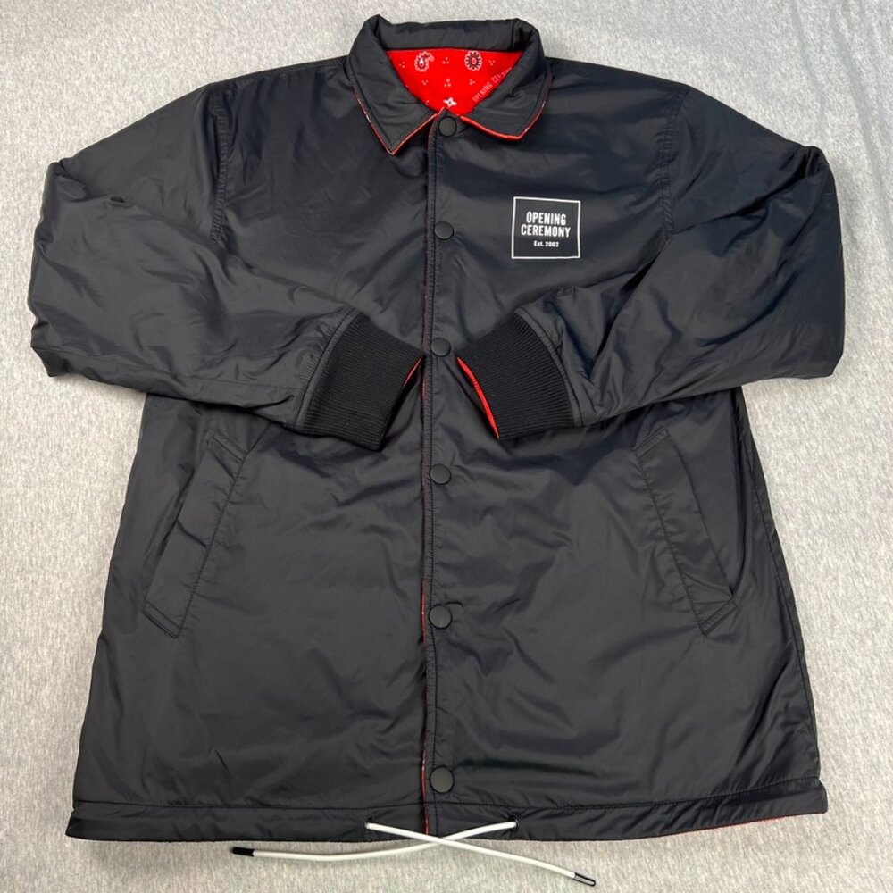 Opening Ceremony Reversible Signature Coach Jacket Black/Red Paisley Size Small